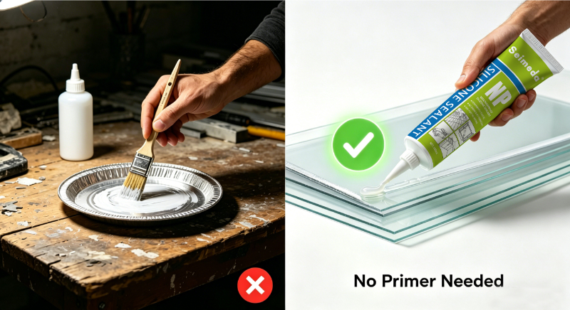 Primerless adhesion to metals and most plastics