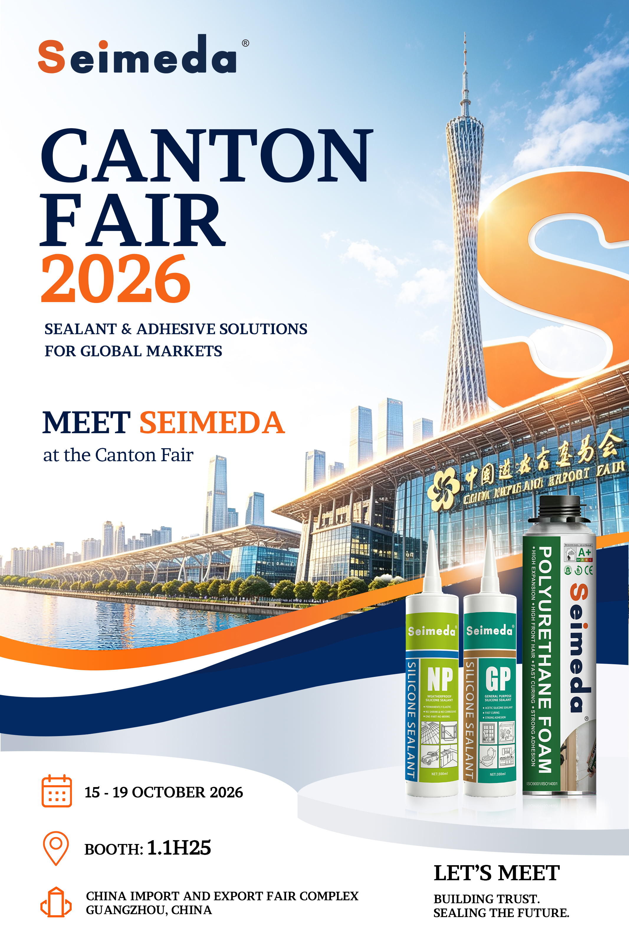 Seimeda at the 140th Canton Fair 2026 — Silicone Sealants, PU Foam & OEM